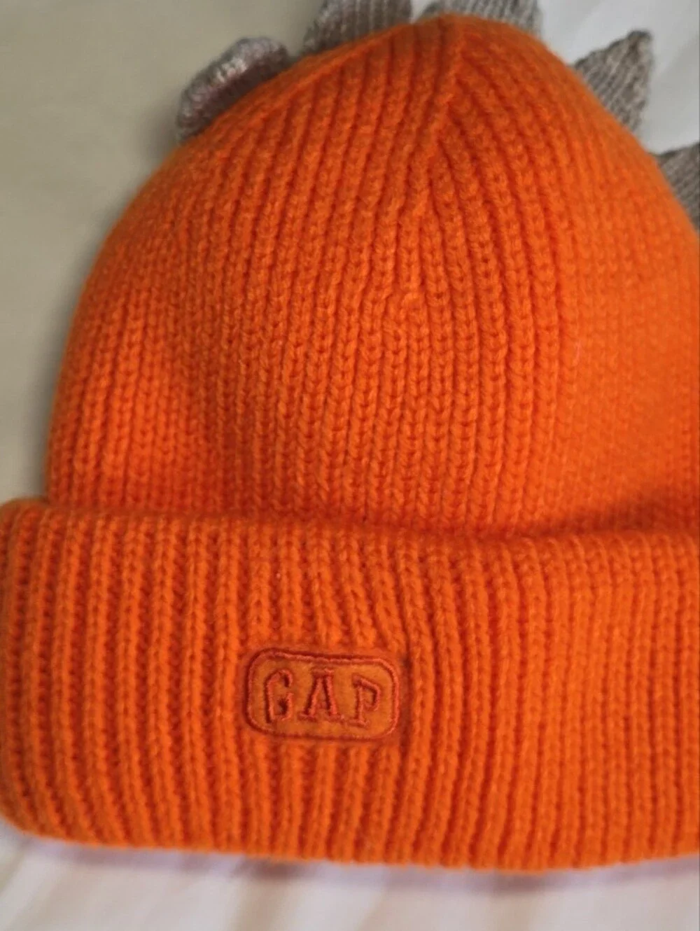 GAP Kids Orange Knit Dino Beanie